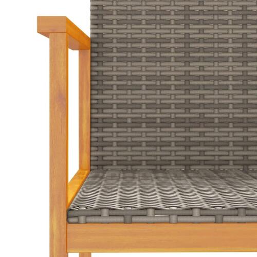 Havestole 2 stk. polyrattan og massivt træ grå