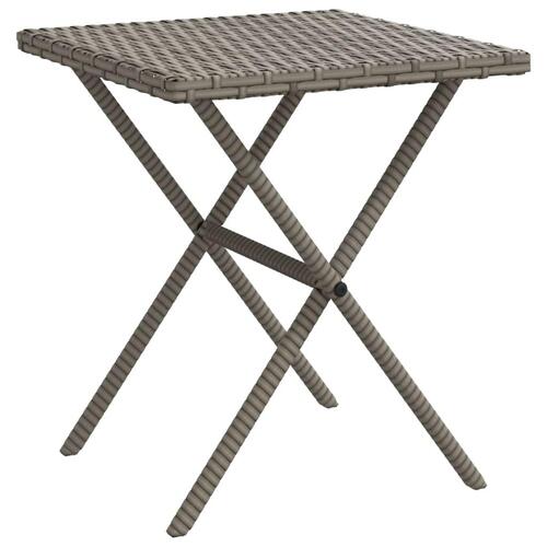 Liggestole 2 stk. med bord polyrattan grå