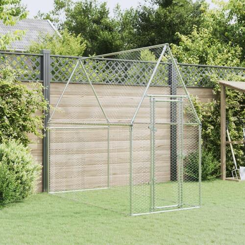 Hønsehus 200x100x190 cm galvaniseret stål grå