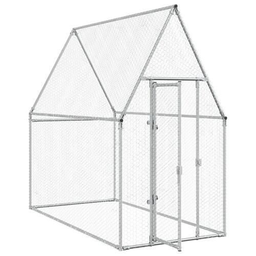 Hønsehus 200x100x190 cm galvaniseret stål grå