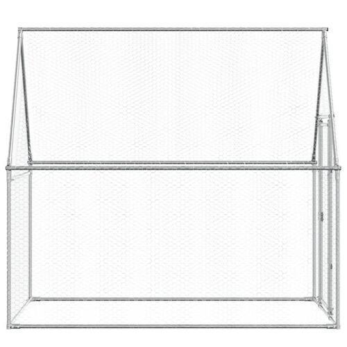 Hønsehus 200x100x190 cm galvaniseret stål grå