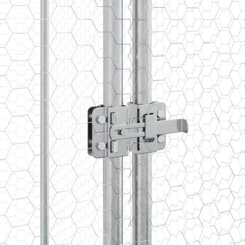 Hønsehus 200x100x190 cm galvaniseret stål grå