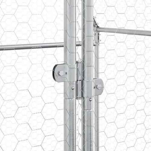 Hønsehus 200x100x190 cm galvaniseret stål grå