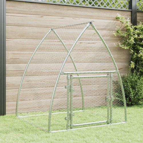 Hønsehus 100x105x120 cm galvaniseret stål sølvfarvet