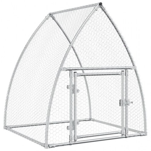 Hønsehus 100x105x120 cm galvaniseret stål sølvfarvet