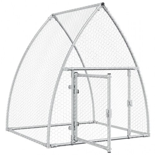 Hønsehus 100x105x120 cm galvaniseret stål sølvfarvet