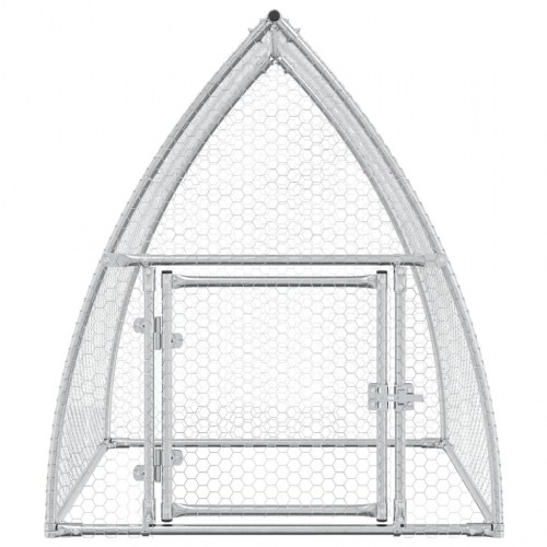 Hønsehus 100x105x120 cm galvaniseret stål sølvfarvet