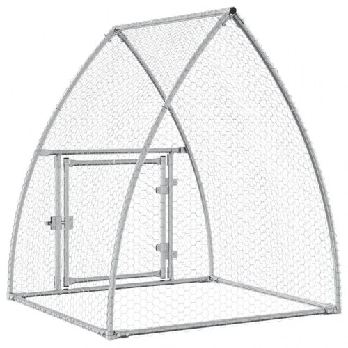 Hønsehus 100x105x120 cm galvaniseret stål sølvfarvet