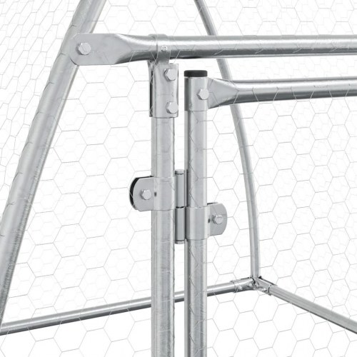 Hønsehus 100x105x120 cm galvaniseret stål sølvfarvet
