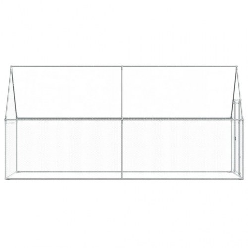 Hønsehus 400x100x190 cm galvaniseret stål sølvfarvet