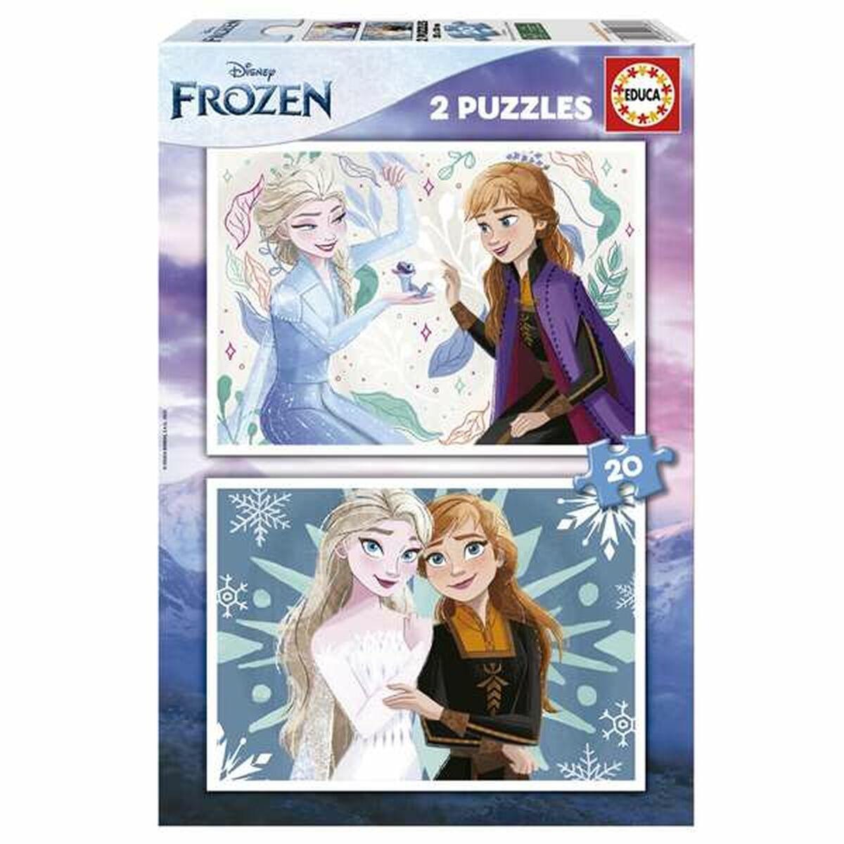 Frozen - Sæt med 2 puslespil, 20 dele