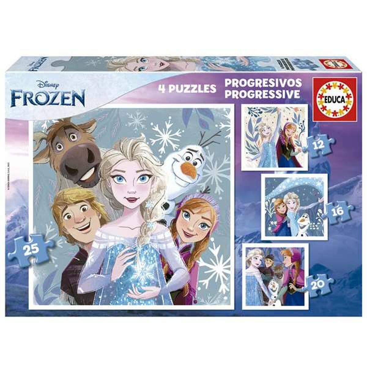 Frozen puslespil - Progressiv sværhedsgrad (4 i 1)