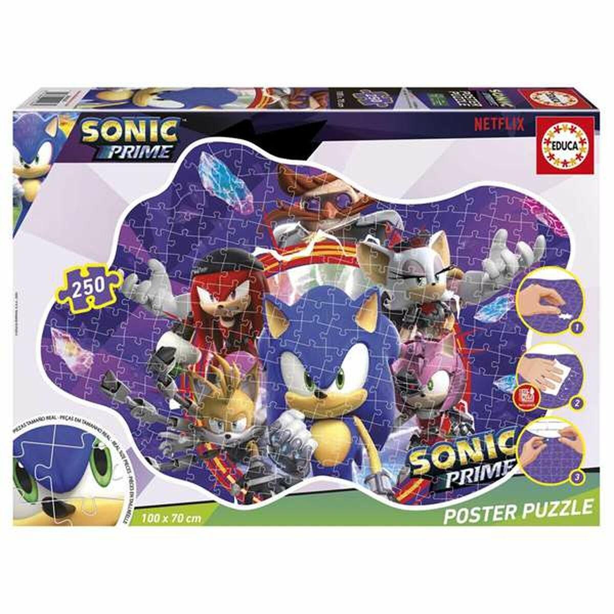 Sonic - Sæt med 4 puslespil, Sonic Prime, 250 brikker