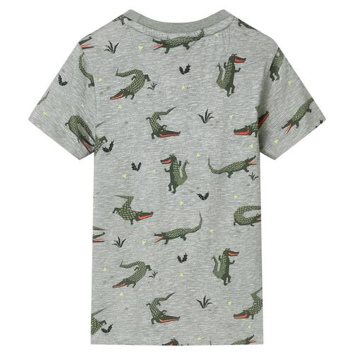 T-shirt til børn str. 128 lys kakimeleret