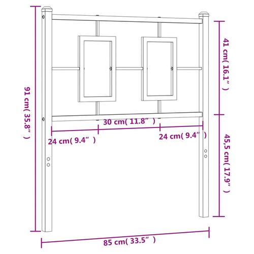 Sengegavl 80 cm metal sort