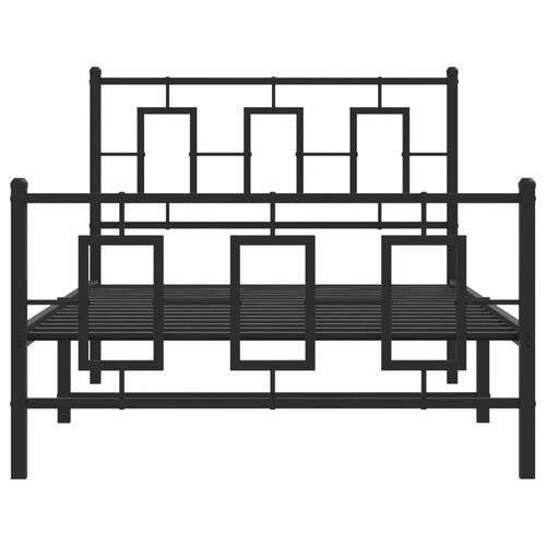 Sengeramme med sengegavl og fodgærde 100x200 cm metal sort