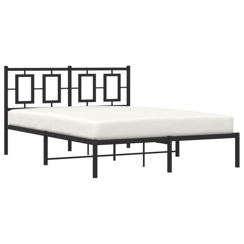 Sengeramme med sengegavl 135x190 cm metal sort