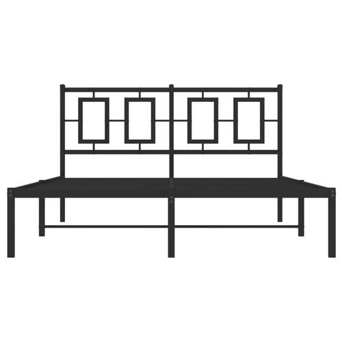 Sengeramme med sengegavl 135x190 cm metal sort