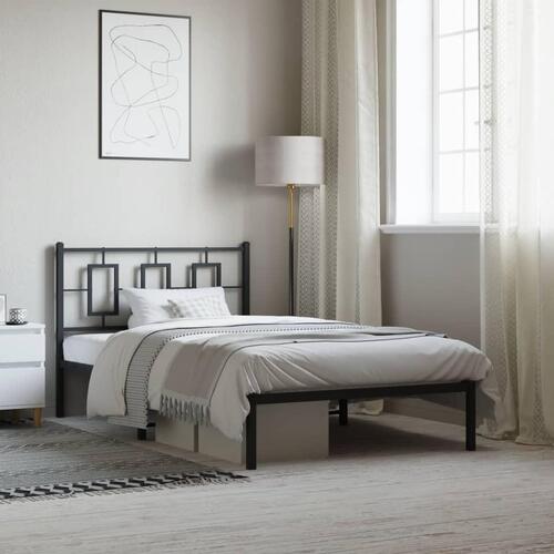 Sengeramme med sengegavl 107x203 cm metal sort
