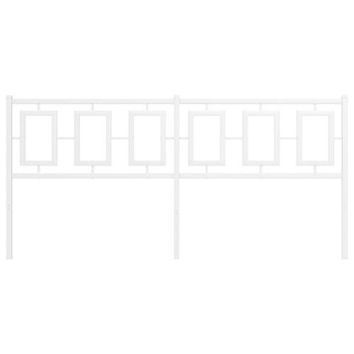 Sengegavl 180 cm metal hvid