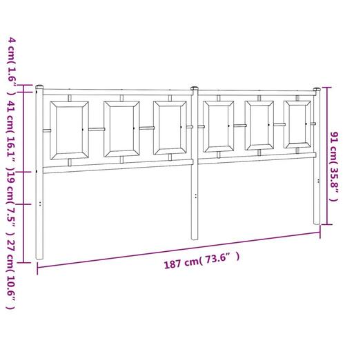 Sengegavl 180 cm metal hvid