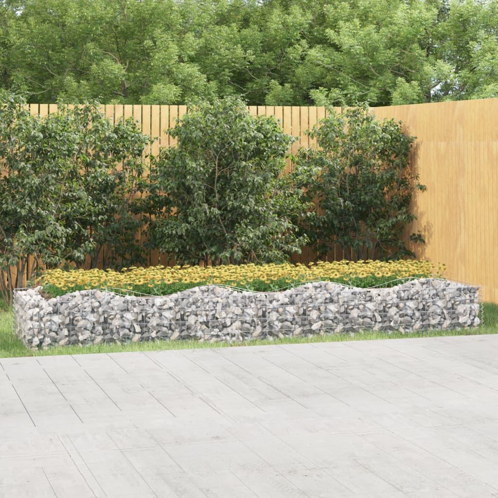Buet gabion-højbed 400x100x50 cm galvaniseret jern