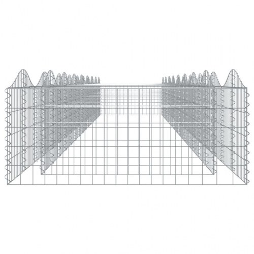 Buet gabion-højbed 800×100×50 cm i galvaniseret jern