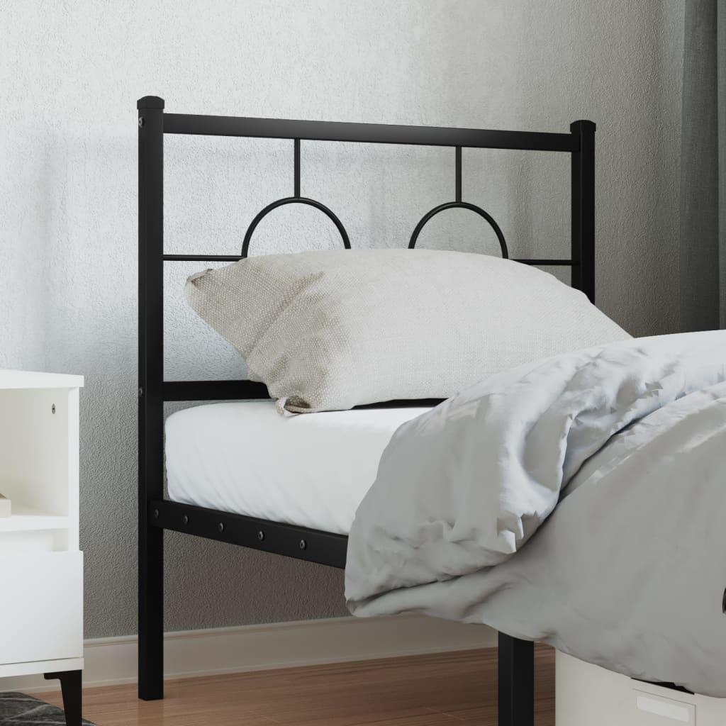 Sengegavl 80 cm metal sort