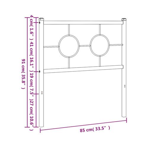 Sengegavl 80 cm metal sort