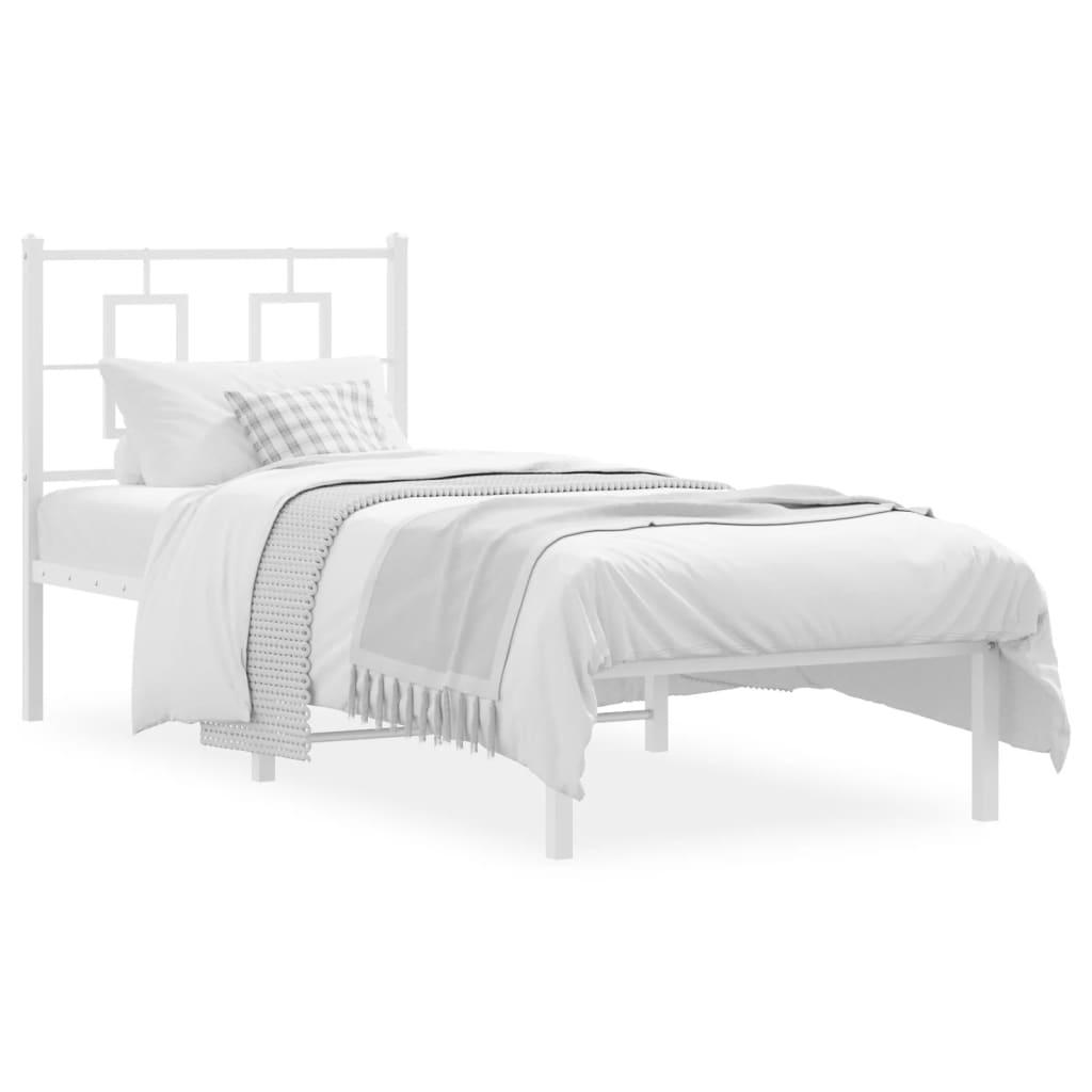 Sengeramme uden madras med hovedgærde 75x190 cm hvid
