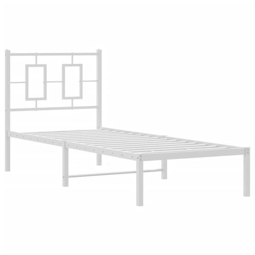 Sengeramme uden madras med hovedgærde 75x190 cm hvid