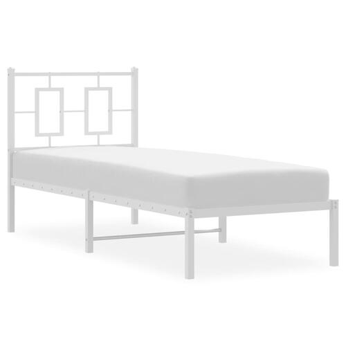 Sengeramme uden madras med hovedgærde 75x190 cm hvid
