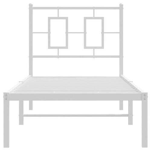 Sengeramme uden madras med hovedgærde 75x190 cm hvid