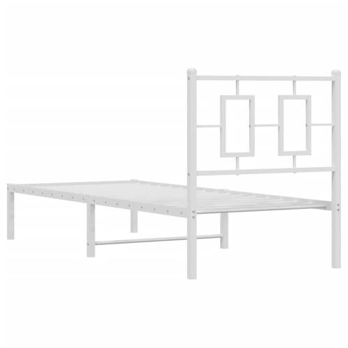 Sengeramme uden madras med hovedgærde 75x190 cm hvid