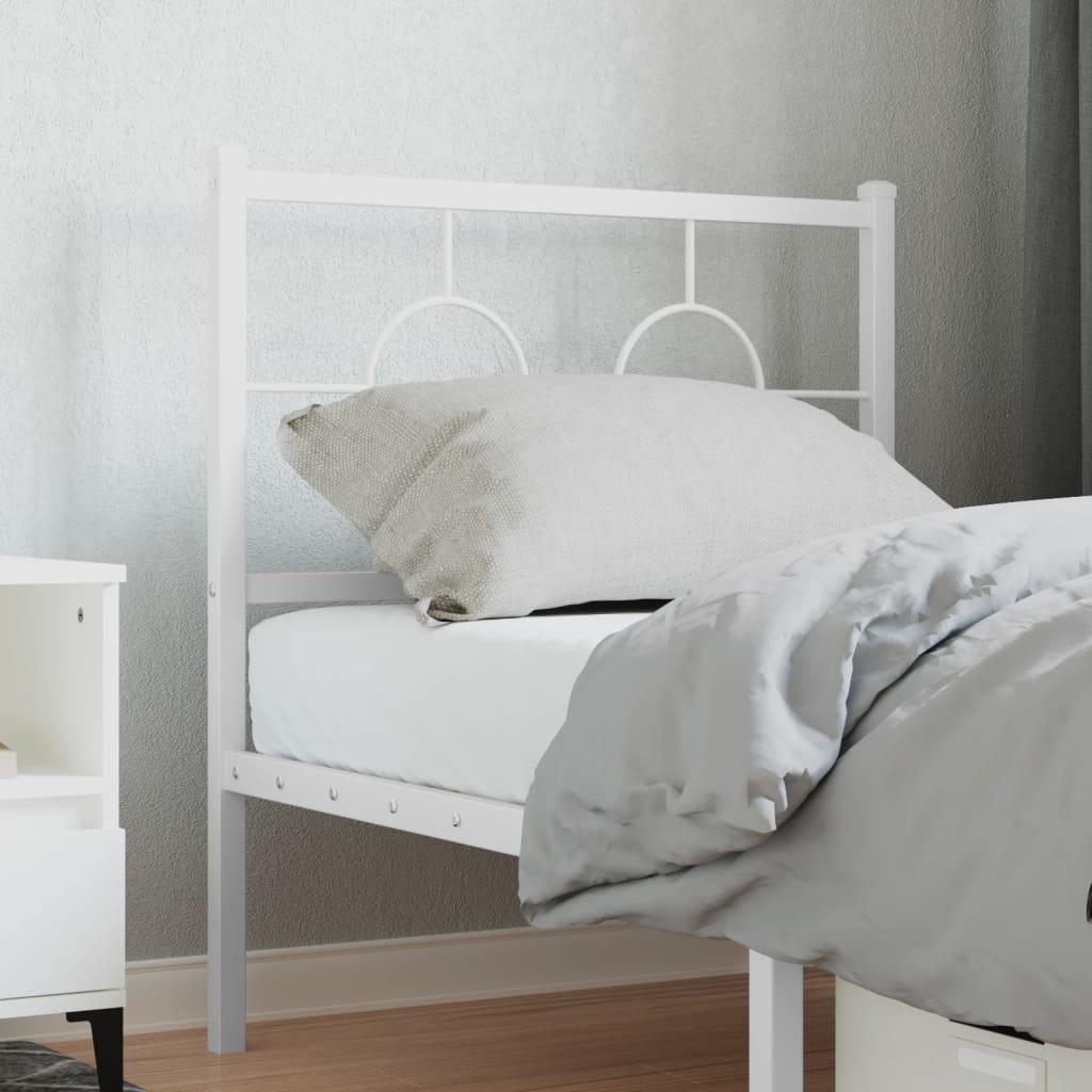 Sengegavl 80 cm metal hvid