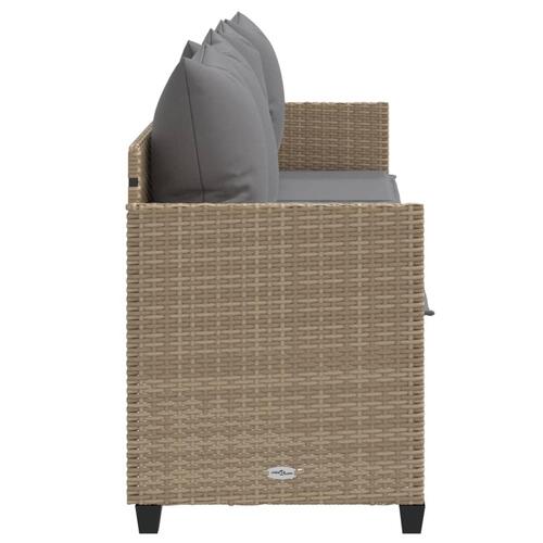 Loungesofa med hynder polyrattan beige