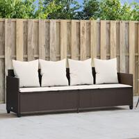 Loungesofa med hynder polyrattan brun