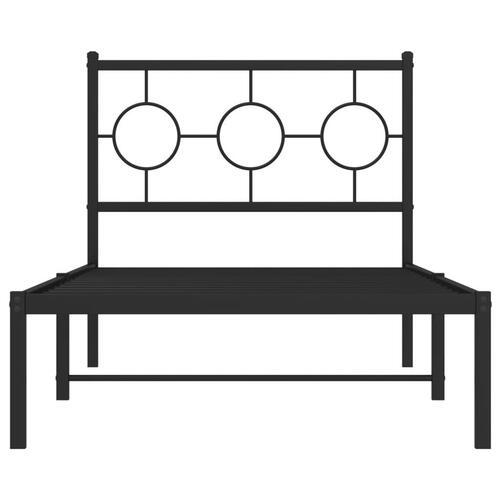 Sengeramme med sengegavl 90x190 cm metal sort