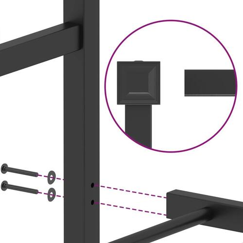 Sengeramme med sengegavl og fodgærde 100x200 cm metal sort