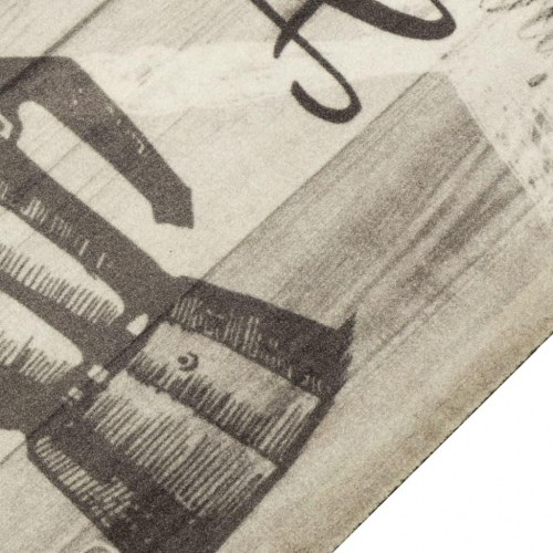 Køkkentæppe 60x300 cm Coffee-design vaskbart velour grå