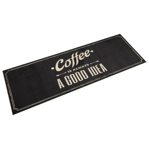 Køkkentæppe 60x180 cm kaffedesign vaskbart velour