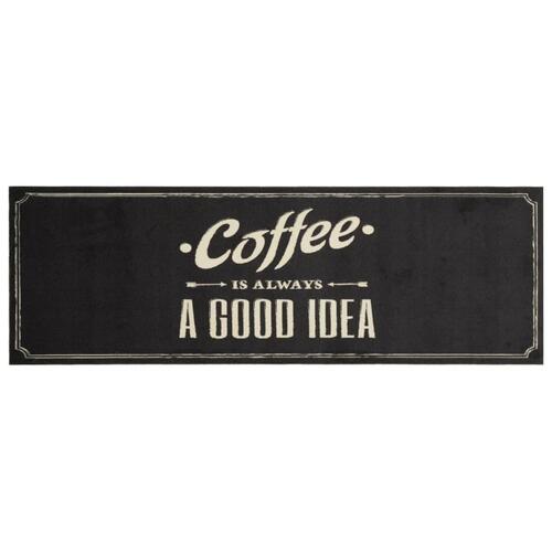 Køkkentæppe 60x180 cm kaffedesign vaskbart velour