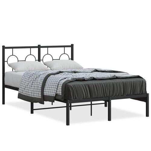 Sengeramme med sengegavl 120x200 cm metal sort