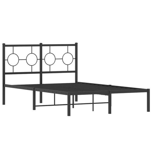 Sengeramme med sengegavl 120x200 cm metal sort