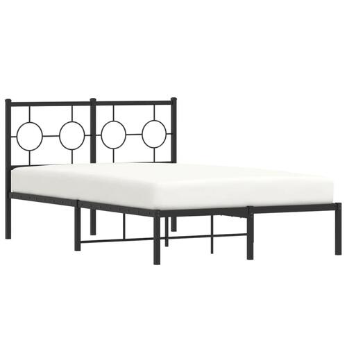 Sengeramme med sengegavl 120x200 cm metal sort