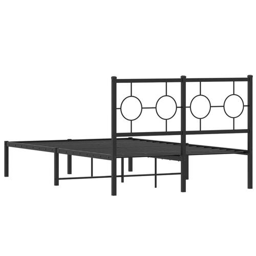 Sengeramme med sengegavl 120x200 cm metal sort