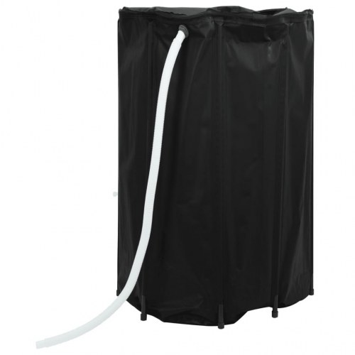 Sammenfoldelig vandtank med hane 1000 l - PVC, sort
