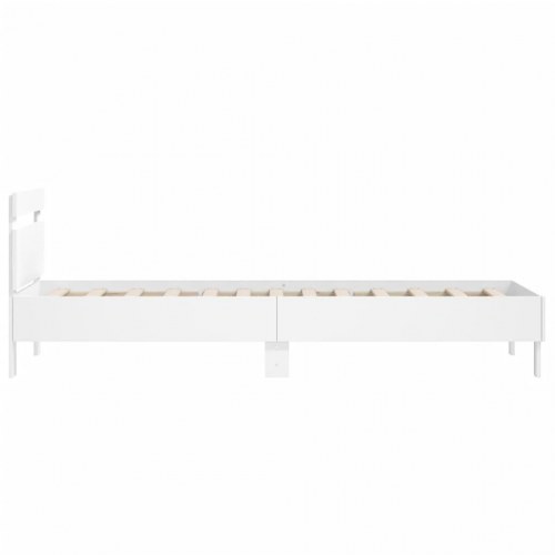 Sengeramme med sengegavl 100×200 cm - konstrueret træ, hvid