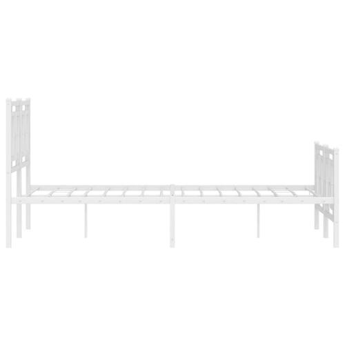 Sengeramme med sengegavl og fodgærde 120x190 cm metal hvid