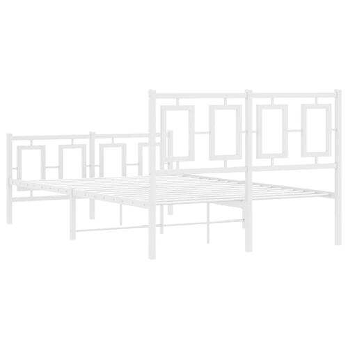 Sengeramme med sengegavl og fodgærde 120x190 cm metal hvid
